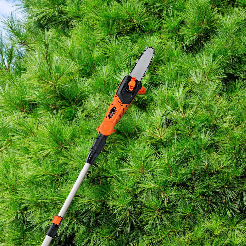 lagueuse Tlescopique sur Perche sans Fil 198 -274 cm Coupe Branche avec Batterie 20V et Chargeur Orange -