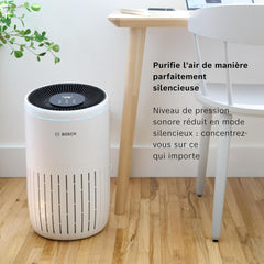 Bosch Air 4000 - Purificateur d'air - Pour les pièces jusqu'à 62,5 m² - Filtre efficacement plus de 99% des polluants - Un capteur intelligent, modes auto et silence (< 25 dB(A)) - CADR : 300 m³/h