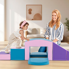 6 Blocs d橢scalade en Mousse Jeu d橢scalade pour Tout-Petits Jeu d橝ctivit d橢scalade Color Tunnel Escaliers et Rampe pour 12+ Mois Color/Bleu/Violet -