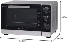 BRANDT - FC405MW - Mini four posable et compact 2100 W – Capacité 40L - Multifonction avec 5 modes de cuisson - Cuisson homogène - Double vitrage – Blanc