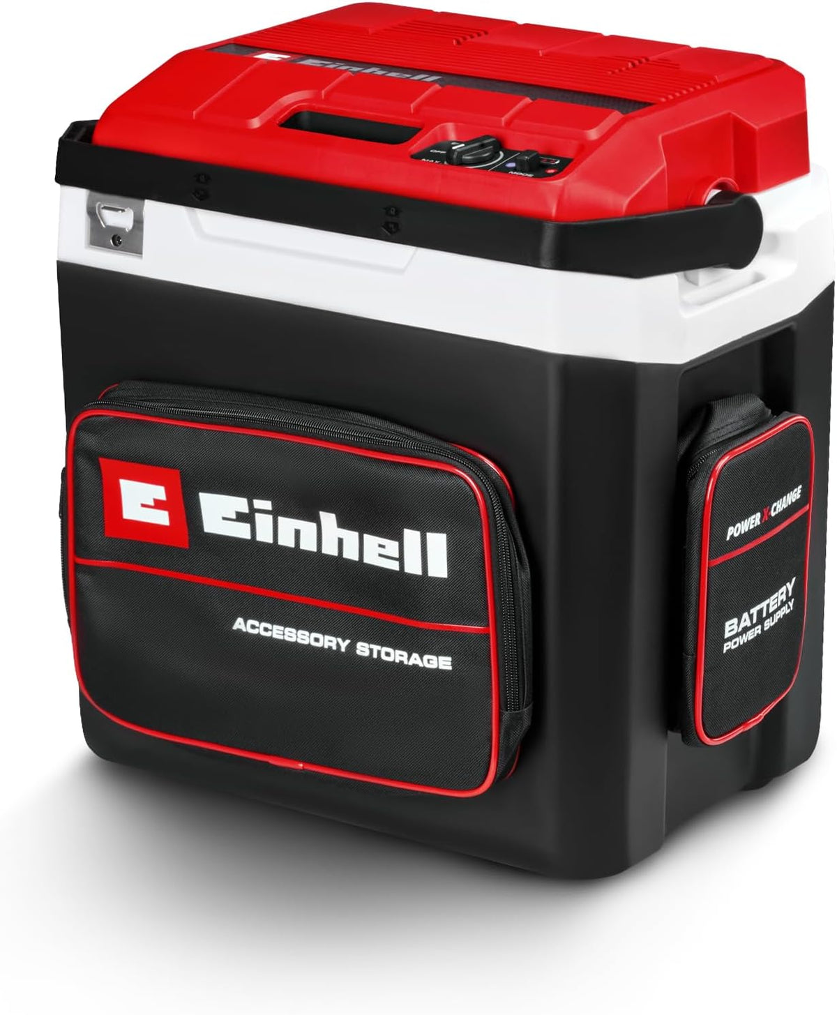 Einhell Glacière portable sans fil TE-COL 18/27 Li-Solo Power X-Change (18 V, 27 l, refroidit et maintient au chaud, mode hybride 12 V pour la voiture et 230 V sur secteur, avec poches, sans batterie)