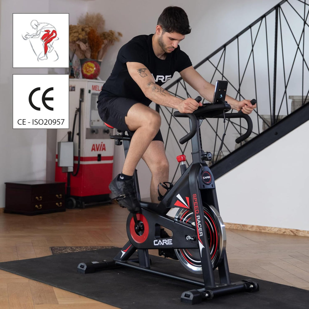 CARE FITNESS - VÉLO DE BIKING - Speed racer - velo d'appartement avec écran LCD-Masse d'inertie 22kg-Guidon et selle réglable