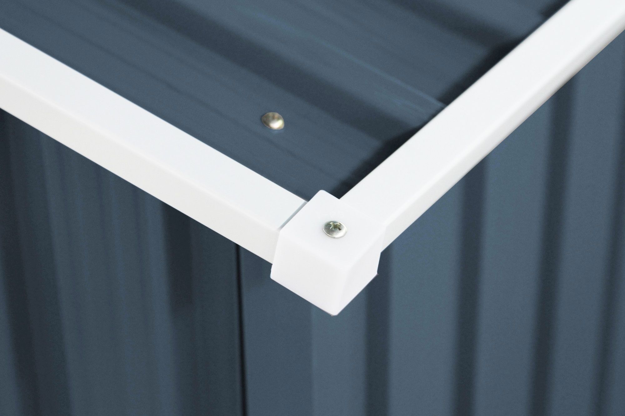 Abri de Jardin en Tôle Galvanisée Cabane de Rangement à Outils Porte Double 2 Aérations,277x191x192cm,Gris et Blanc -