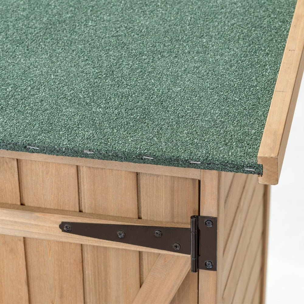 Abri de Jardin en Bois Cabane de Jardin Extrieur Double Portes avec Loquet Toit Inclin en Asphalte Cabanon Jardin Extrieur 140 x 50 x 162 cm Naturel -