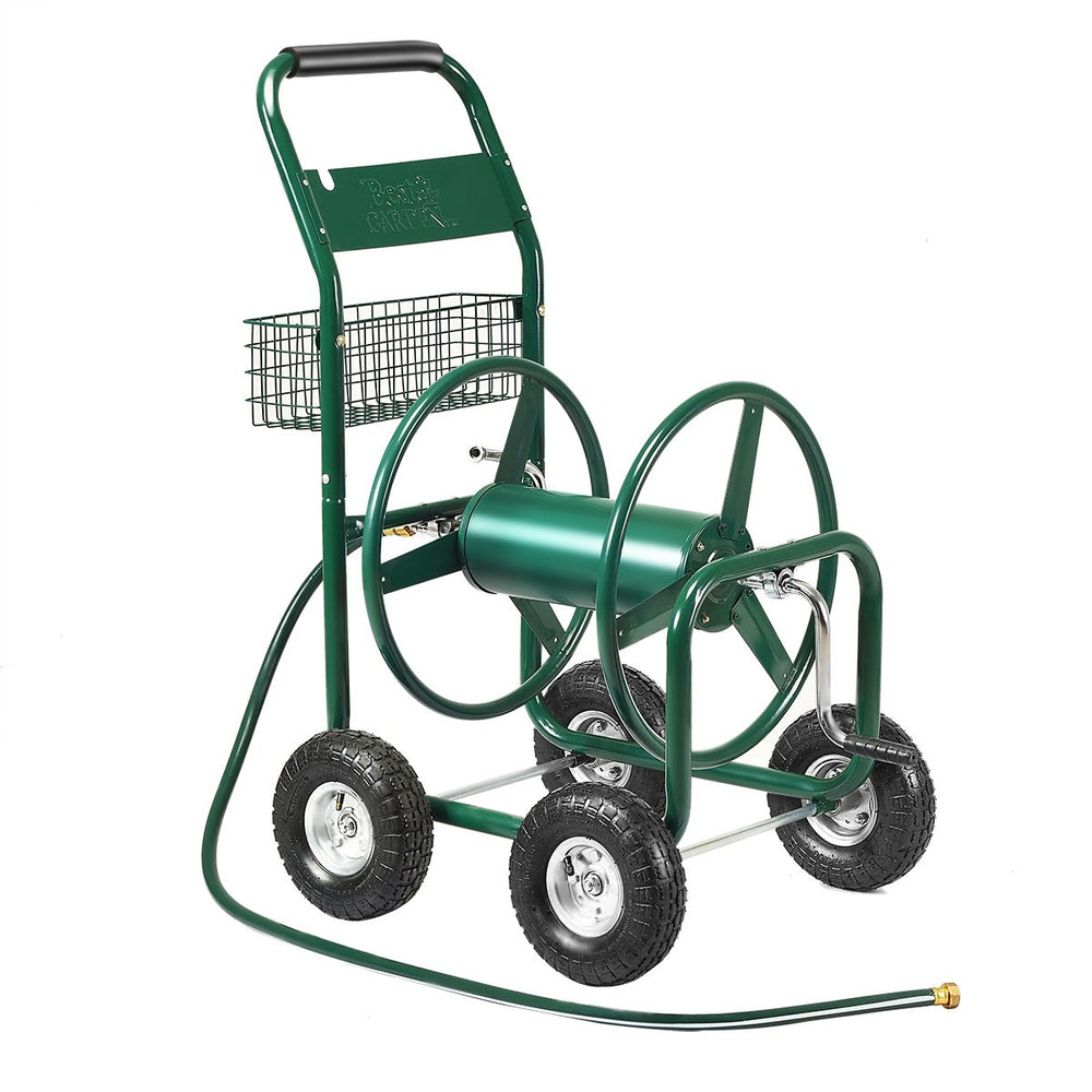 Dvidoir de Tuyau d橝rrosage avec 4 Roulettes Chariot pour 1.7m de Tuyau d橝rrosage Panier,95x62x113cm,Vert -