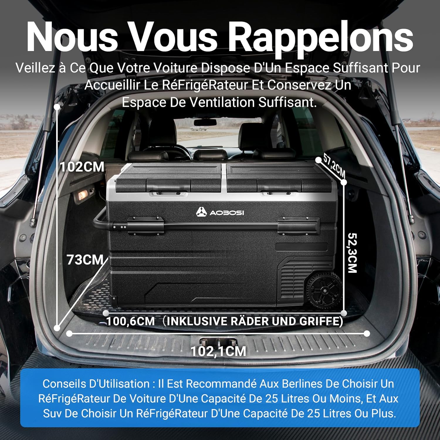 115L Glaciere Electrique Double Zone,Glaciere a Compression WiFi APP,12 V/24 V et 100-240 V Frigo Camping,-20 鈩 20 鈩pour Voiture,Camion,Bateau,Camping,Car,Caravanes,Voyageant,Maison