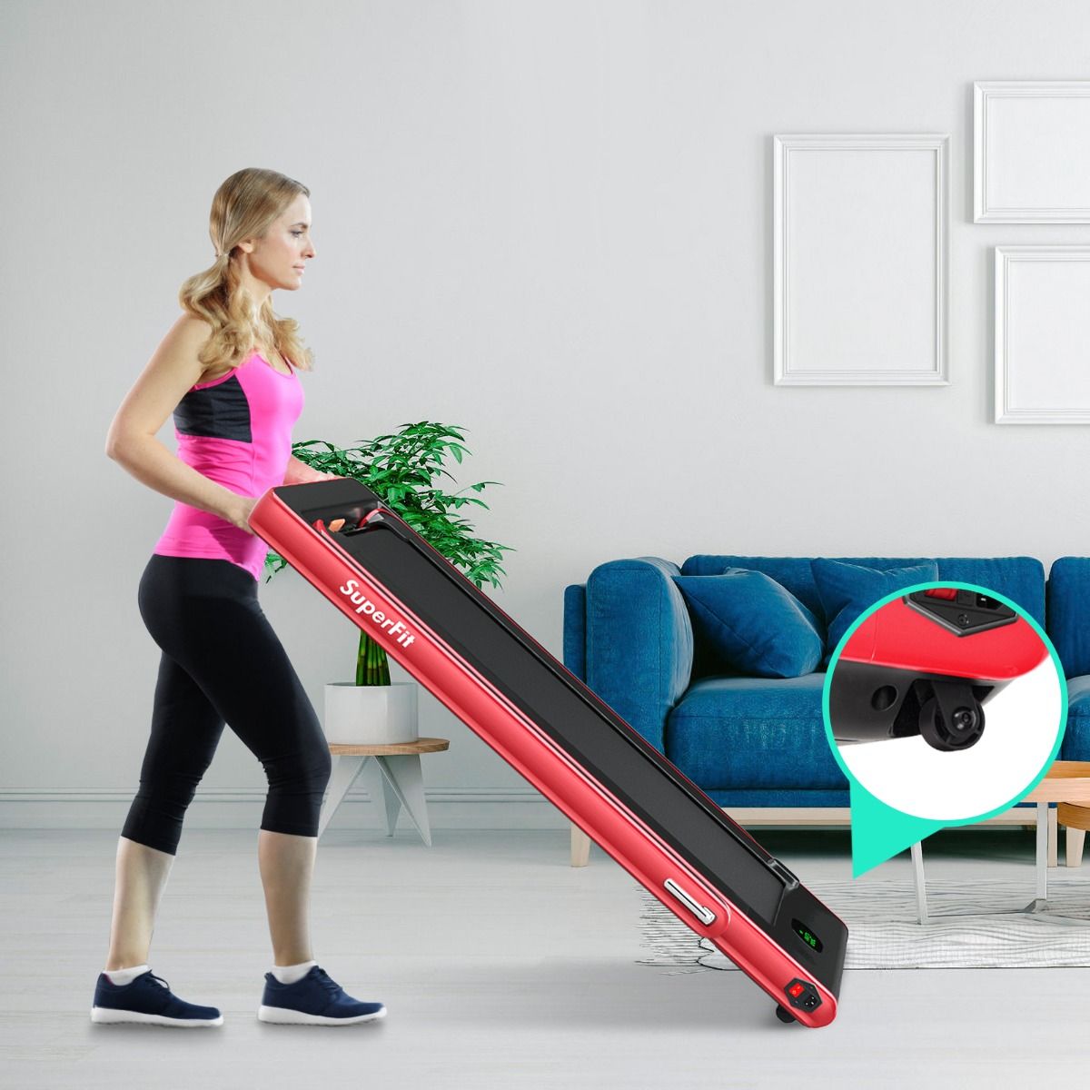 2 en 1 Tapis de Course Electrique Pliable 1  12 Km/H avec Haut-parleur Bluetooth Tlcommande Moteur 0,75HP Vert/Blanc/Noir/Rouge/Or/Noir et Argent/Bleu -