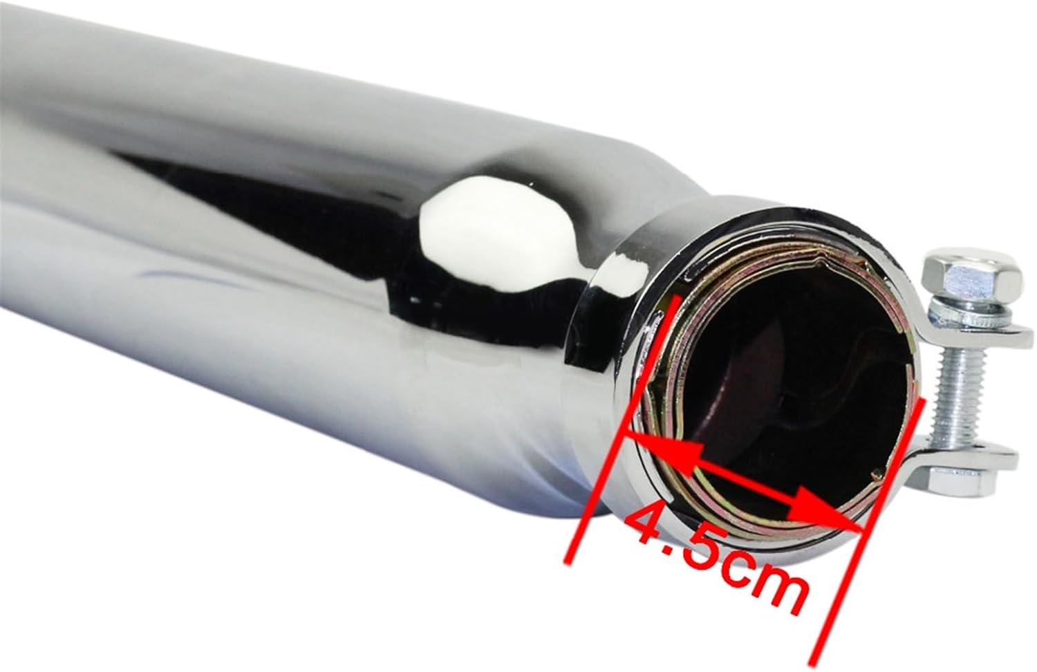 ZIAYI 1 Paire Tuyau De Silencieux D'échappement De Moto pour Harley pour Suzuki VL 125 800 1500 Intruder Bobber Chrome Conique Tourner Silencieux De Fer (Color : Chrome)