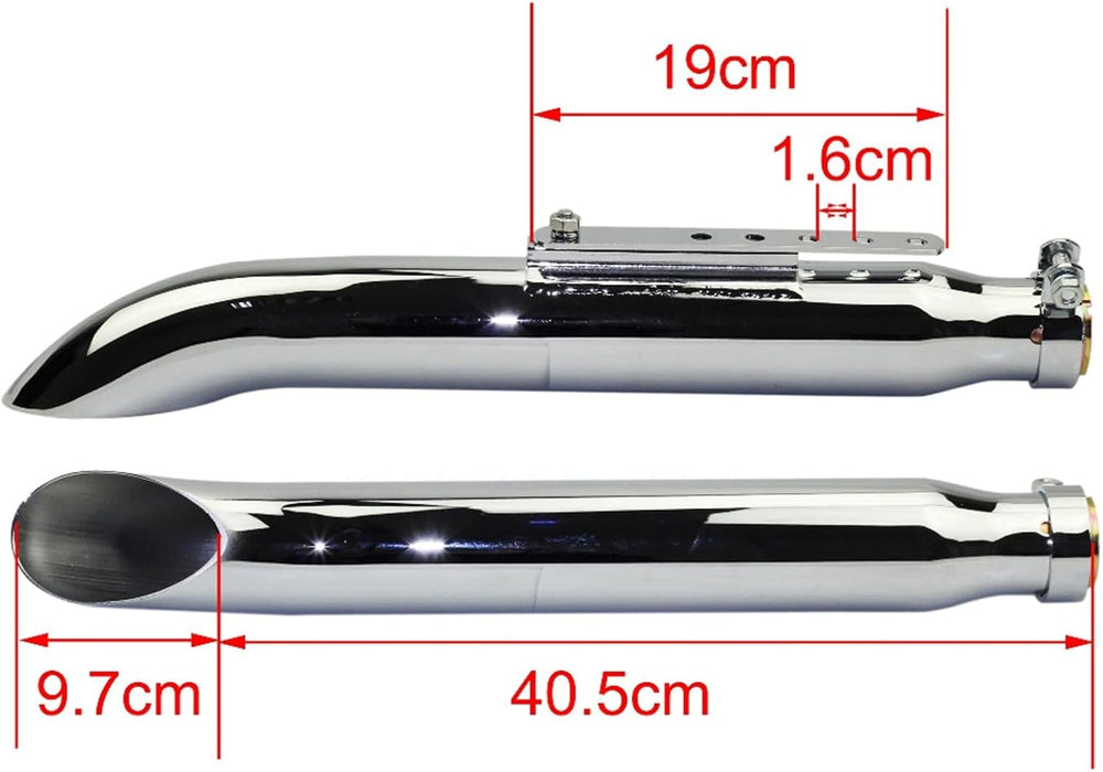 ZIAYI 1 Paire Tuyau De Silencieux D'échappement De Moto pour Harley pour Suzuki VL 125 800 1500 Intruder Bobber Chrome Conique Tourner Silencieux De Fer (Color : Chrome)