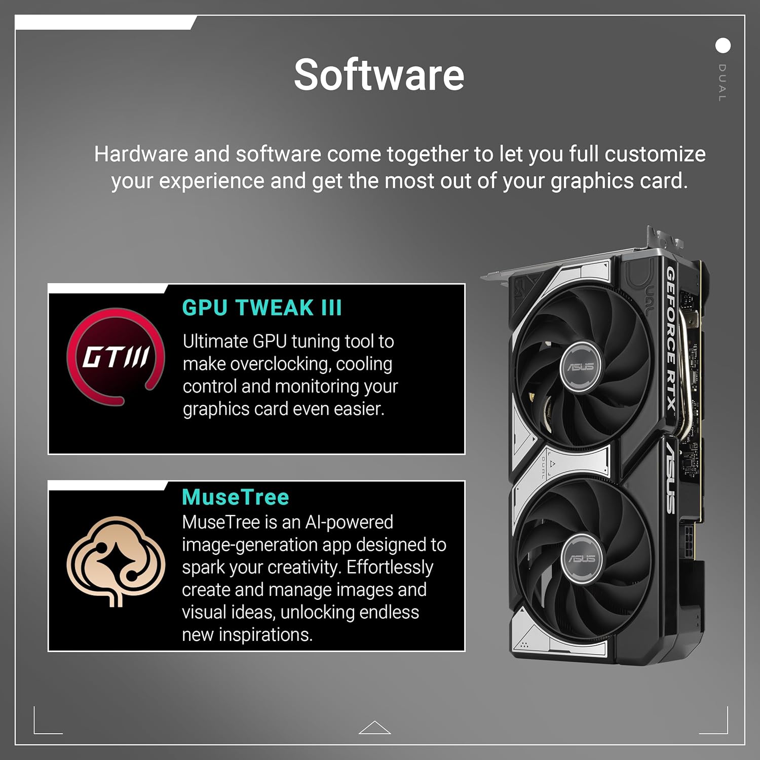Asus Dual NVIDIA GeForce RTX 5060 Ti 16GB GDDR7 OC Edition – Carte Graphique (PCIe 5.0 DLSS 4 HDMI 2.1b DisplayPort 2.1b 2.5-Slot Ventilateurs axiaux Technologie 0dB Dual BIOS)