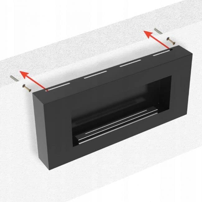 Cheminée Bio KRATKI Delta Flat avec vitrage | 400 x 900 cm | Conteneur de 0,4 L | Noir | Cheminée Murale | Idéal pour la Maison, Le Salon ou la Chambre | Testé TÜV - Rhénanie