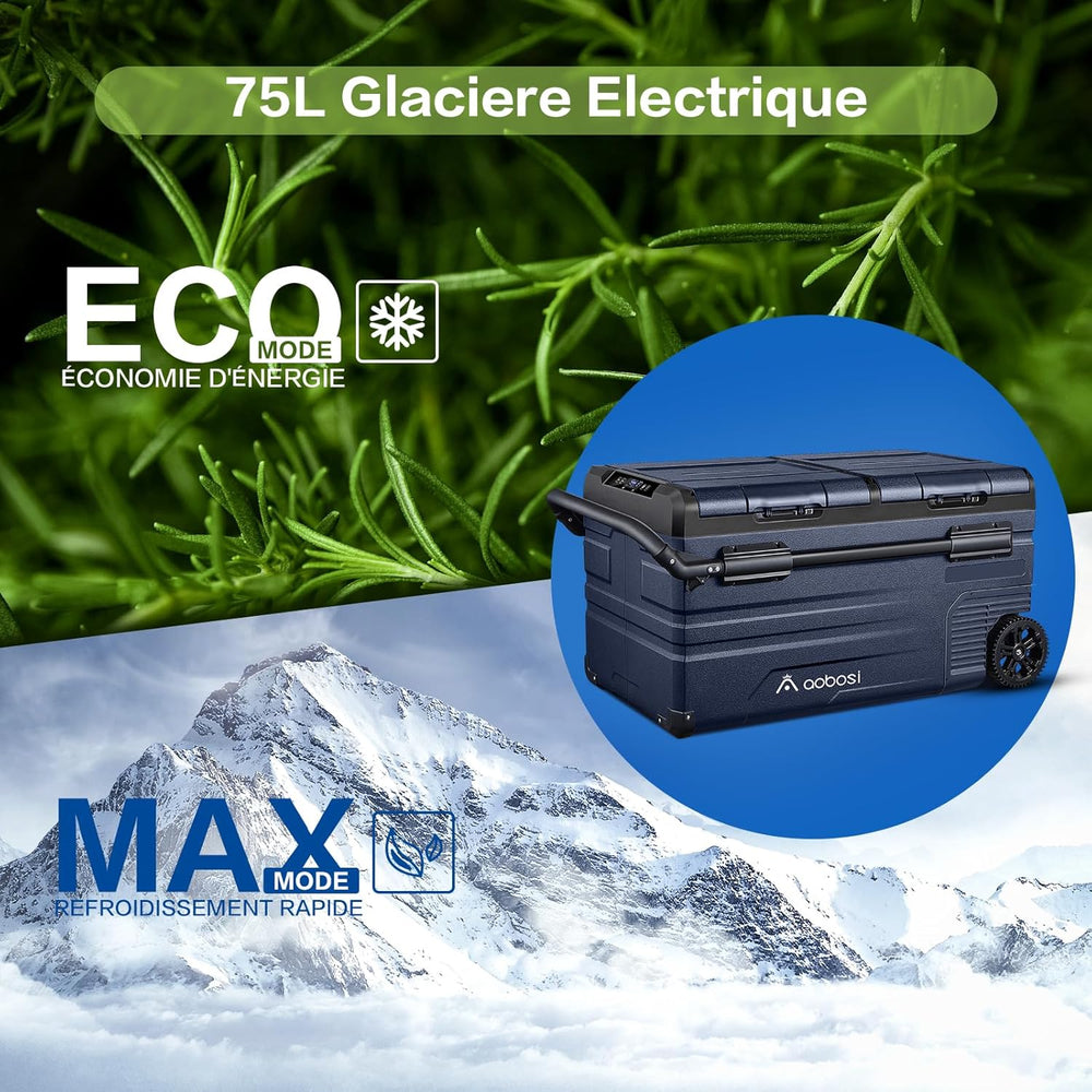 115L Glaciere Electrique Double Zone,Glaciere a Compression WiFi APP,12 V/24 V et 100-240 V Frigo Camping,-20 à 20 pour Voiture,Camion,Bateau,Camping,Car,Caravanes,Voyageant,Maison
