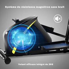 Vlo Elliptique avec 8 Niveaux de Rsistance-Masse d'Inertie 2 kg Pouls  la Main Affichage LCD -