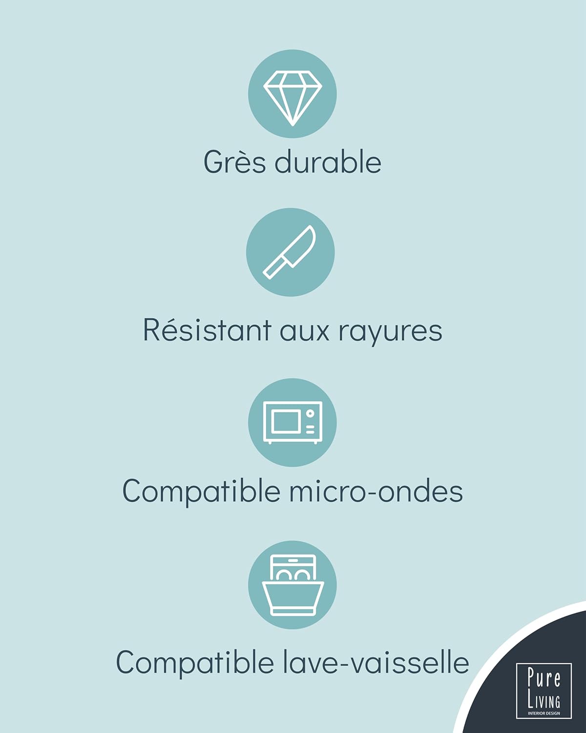 Ensemble Vaisselle en Grès 12 Personnes Rustique 36 pièces - Service de Table Rustique, Lavable au Lave-Vaisselle - Ensemble de Bols et Assiettes - Vaisselle de Table Pure Living en beige