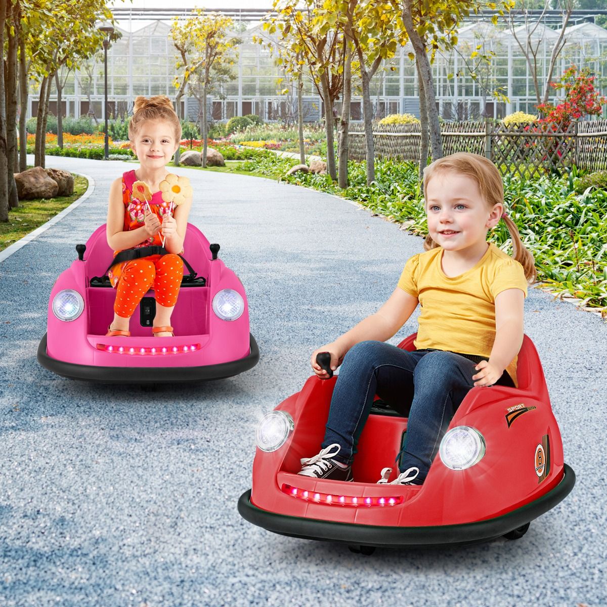 Auto-tamponneuse Electrique 12V pour Enfants Alimente par Batterie Tlcommande Lumires LED Musique pour les 2-5 Ans Rose/Rouge/Bleu -