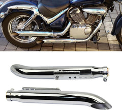 ZIAYI 1 Paire Tuyau De Silencieux D'échappement De Moto pour Harley pour Suzuki VL 125 800 1500 Intruder Bobber Chrome Conique Tourner Silencieux De Fer (Color : Chrome)