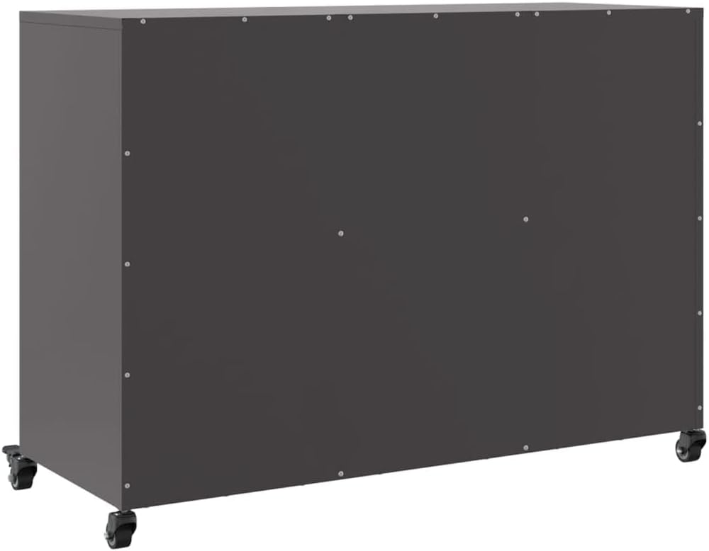 vidaXL Buffet, Armoire avec Porte, Placard avec Rangement, Organisateur de Salle de Séjour Salon Maison Intérieur, Noir 100,5x39x72 cm Acier