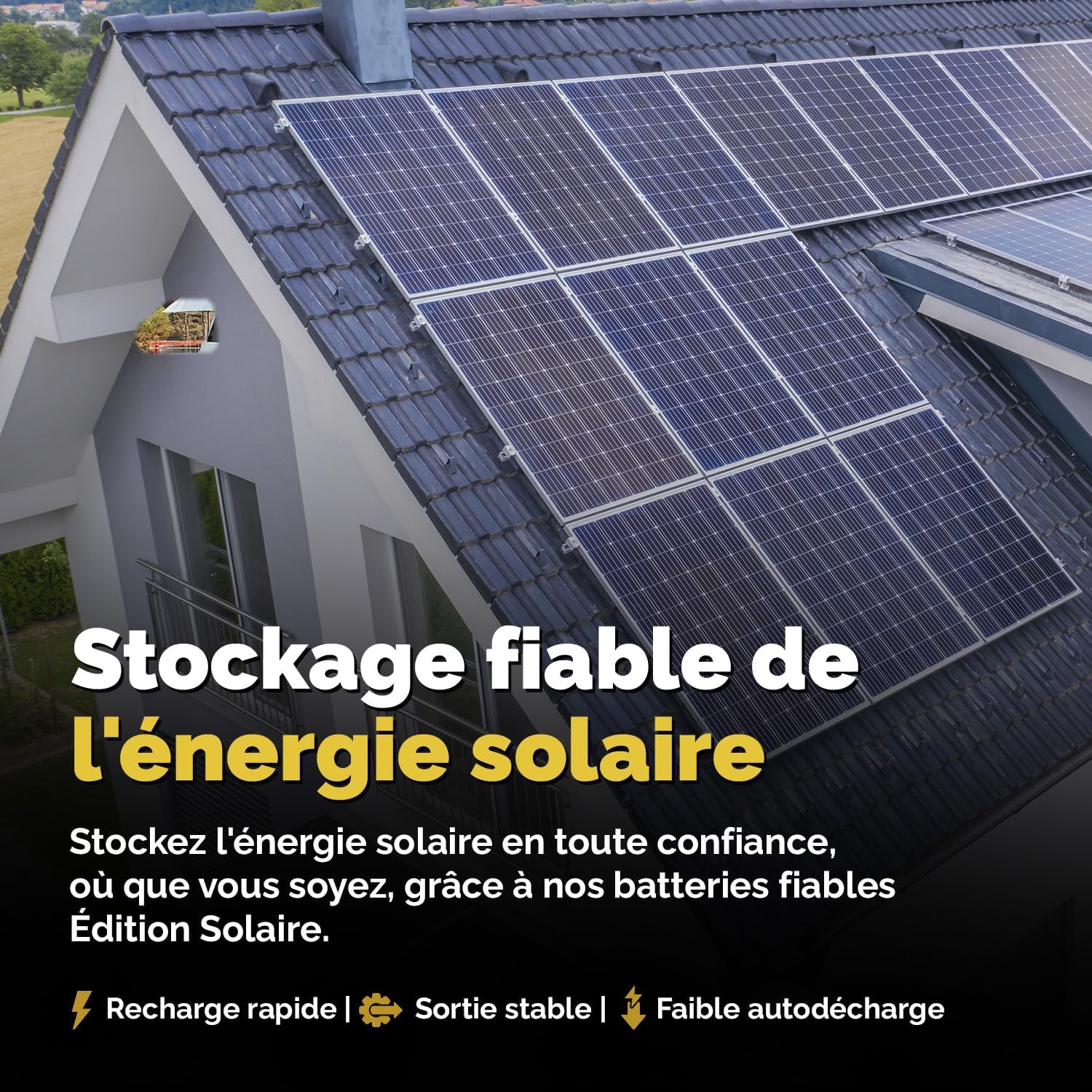 Batterie Solaire AGM 12V 100Ah Décharge Profonde sans Entretien pour Camping-Car, Voiture, Bateau, Jardin et Systèmes Solaires Autonomes Batterie Énergie Electronicx Solar Edition