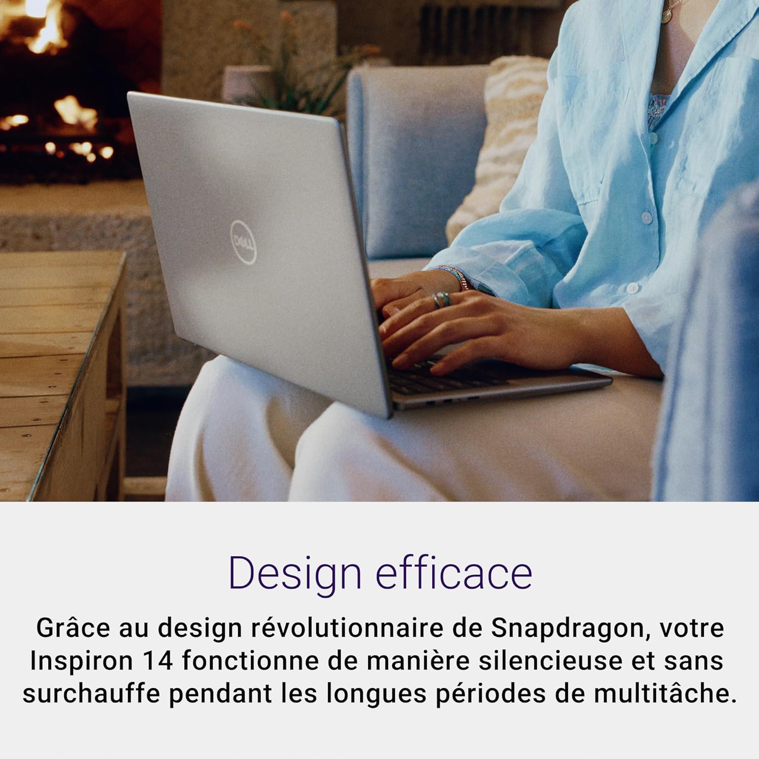 Dell Inspiron 14 (5441) Copilot+ PC Portable 14" Écran FHD+ 60 Hz Snapdragon X Plus 16 Go RAM 512 Go SSD Qualcomm Adreno Windows 11 Home Clavier rétroéclairé AZERTY - Gris Titane
