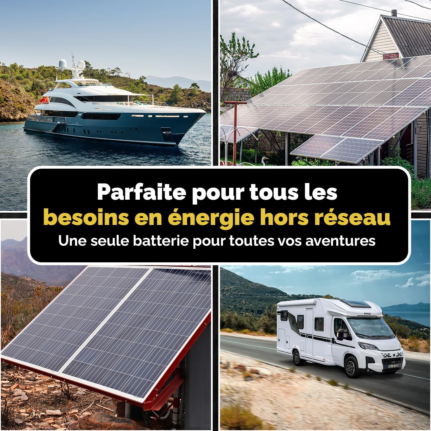 Batterie Solaire AGM 12V 100Ah Décharge Profonde sans Entretien pour Camping-Car, Voiture, Bateau, Jardin et Systèmes Solaires Autonomes Batterie Énergie Electronicx Solar Edition