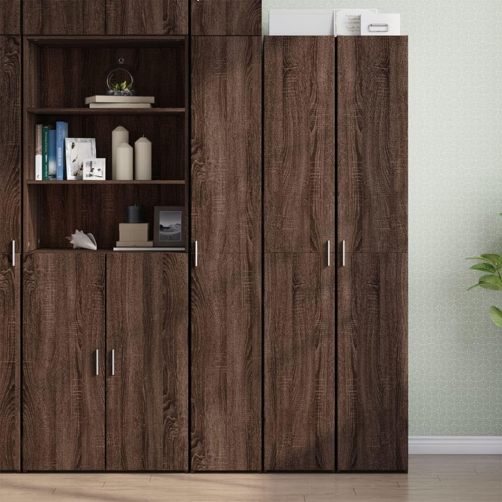 vidaXL Buffet Haut chêne Marron 30x42,5x185 cm Bois d'ingénierie, Buffet, Armoire de Rangement, Panneau latéral, Armoire, Armoire latérale