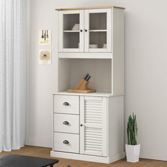 vidaXL Dessus de Commode Vigo Blanc 78x30x100 cm Bois Massif de pin, étagère supérieure de Commode, Dessus de Commode de Cuisine, Rangement de Cuisine