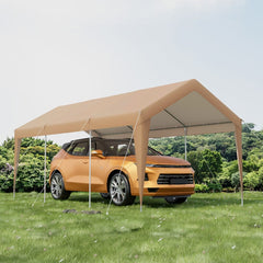 Abri de Voiture 301 x 600 cm Cadre en Métal Galvanisé Tente de Garage Portable avec Bâche Toutes Saisons Tente de Voiture pour Camions Bateaux -