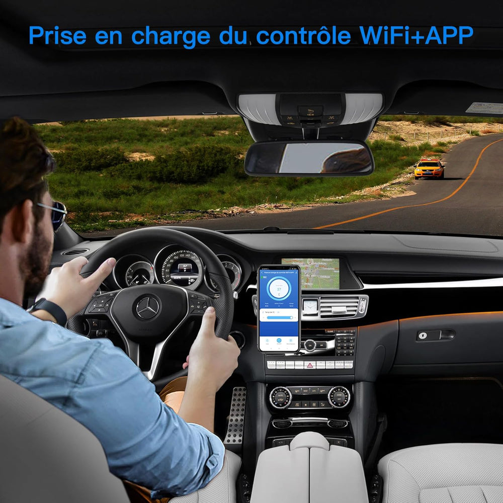 115L Glaciere Electrique Double Zone,Glaciere a Compression WiFi APP,12 V/24 V et 100-240 V Frigo Camping,-20 à 20 pour Voiture,Camion,Bateau,Camping,Car,Caravanes,Voyageant,Maison