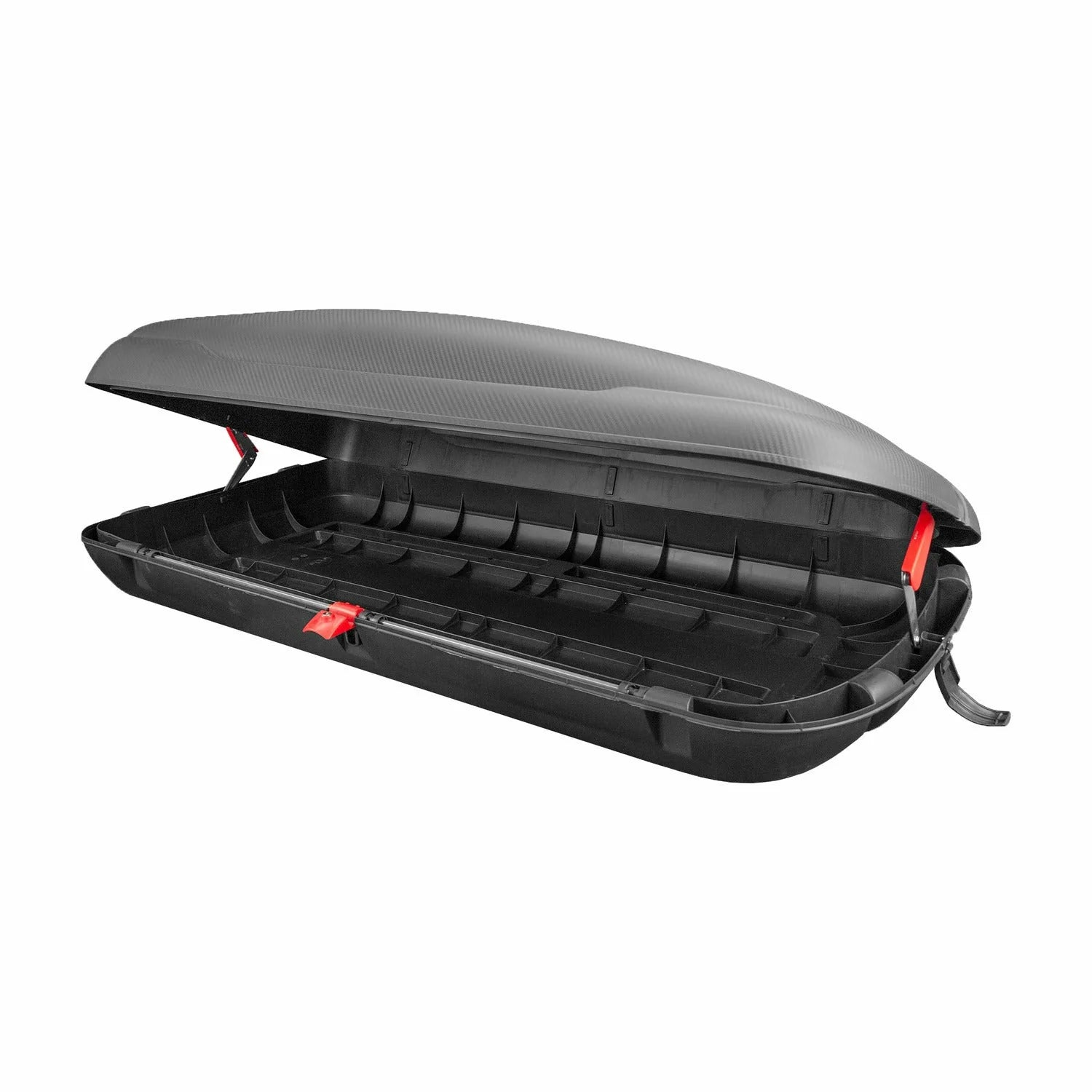 Baule tetto auto in polipropilene Linea Carbon - h37,5x169x79 cm -