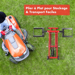 Cric de Levage pour Tondeuse à Gazon pour Tracteurs et Tondeuses à Gazon Autoportées à Rayon de Braquage Nul Capacité de 227 Kg -