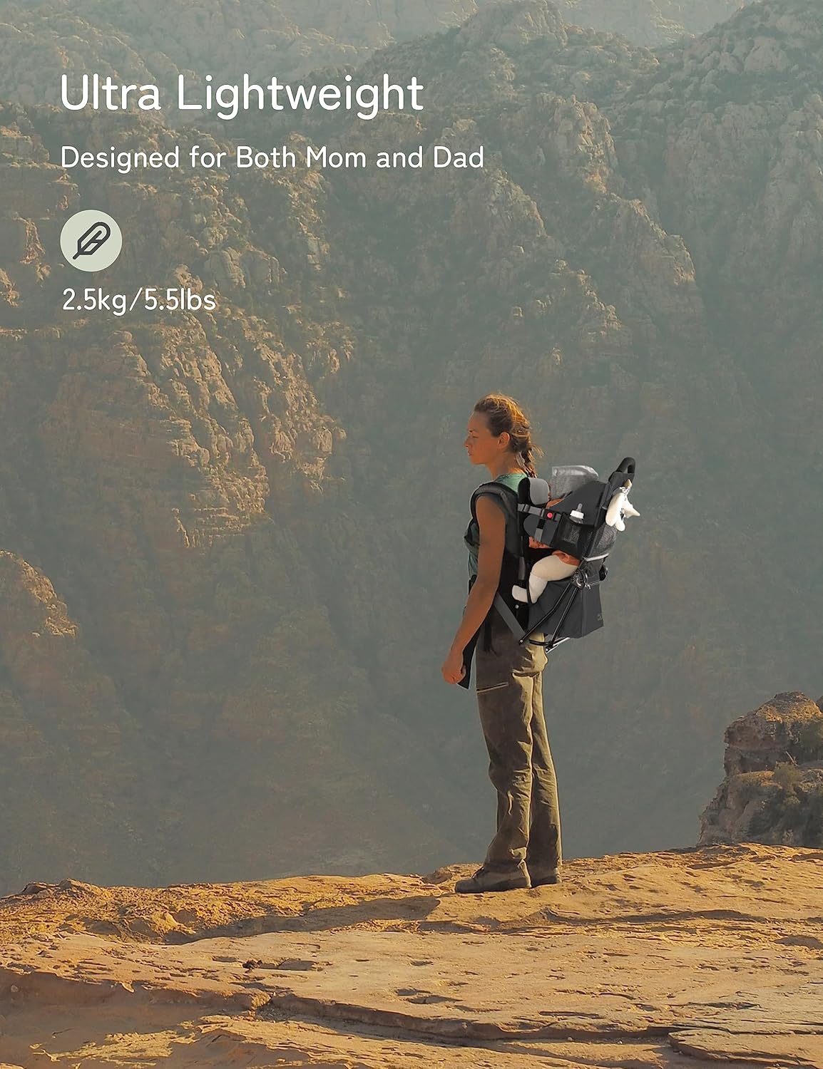 besrey Porte-bébé de randonnée, Sac à dos pour enfant, à usage en extérieur, Pliable - Noir