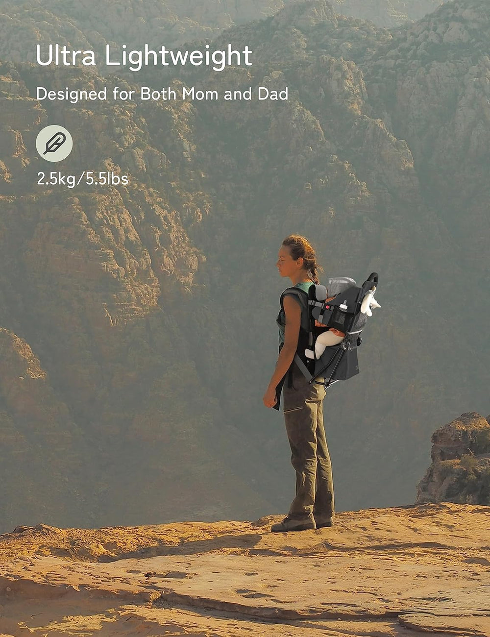 besrey Porte-bébé de randonnée, Sac à dos pour enfant, à usage en extérieur, Pliable - Noir