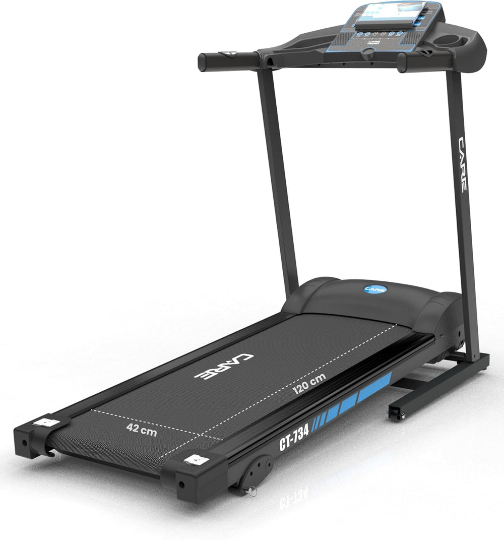 Care Fitness - Tapis de Course connecté -Pliable-Vitesse maximale 14 Km/h- Tapis de Marche Électrique Inclinable et Pliable - 12 programmes d’entraînements -3 inclinaisons