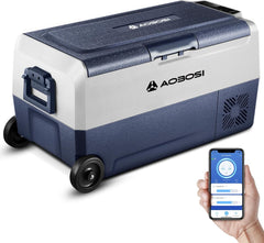 AAOBOSI Glaciere a Compression 36l, Glaciere Electrique Double Zone WiFi APP, 12 V/24 V et 100-240 V Frigo Camping, -20 ℃ à 20 ℃, pour Voiture, Camion, Bateau, Camping, Car, Caravanes,Voyageant,Maison