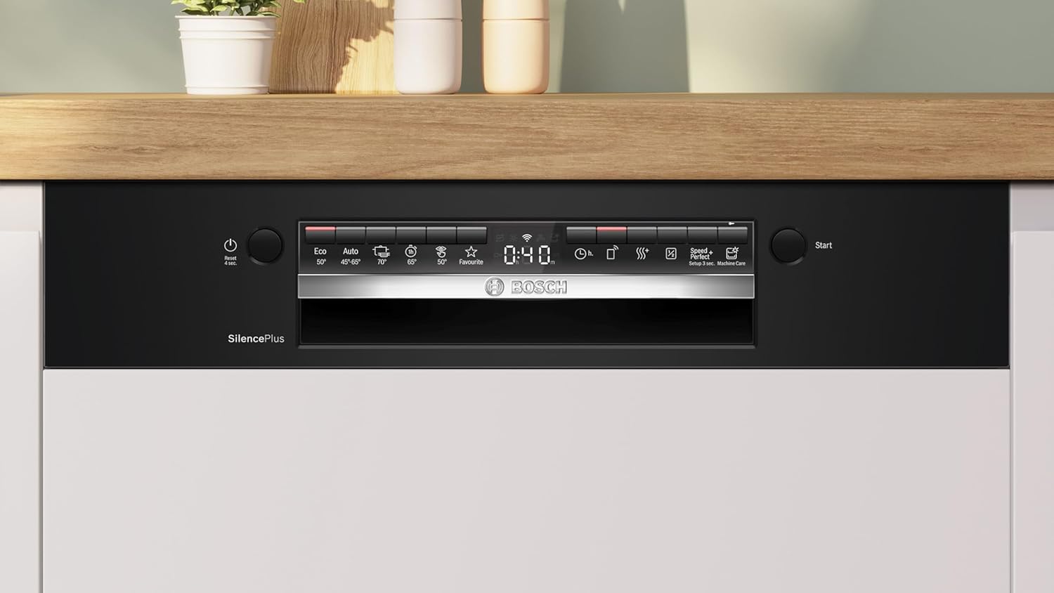 Bosch SMI4HCB19E, Série 4, Lave-vaisselle encastrable, 60cm, 14 couverts, Silence Plus 42 dB, Bandeau noir