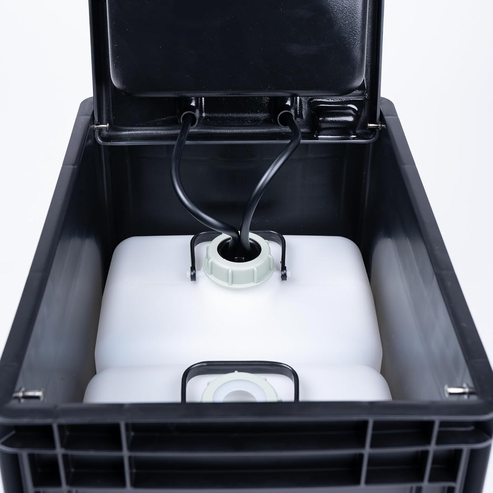 - Wash: Lavabo Mobile avec Pompe à Main - vier Camping Car,Van,Camping,Jardin | vier avec Bac,Robinet en Plastique,Noir -