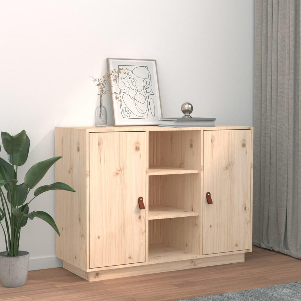 vidaXL Buffet, Armoire Latérale avec Compartiment, Placard avec Porte, Meuble de Rangement Salon Salle de Séjour, Moderne, Marron Bois Massif de Pin