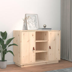 vidaXL Buffet, Armoire Latérale avec Compartiment, Placard avec Porte, Meuble de Rangement Salon Salle de Séjour, Moderne, Marron Bois Massif de Pin