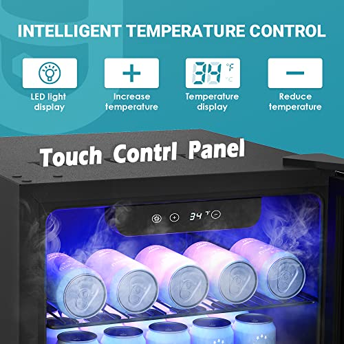 Frigorifero per bevande,mini frigo da 126 lattine con porta in vetro -