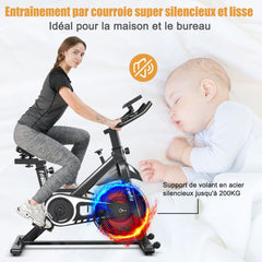 Vlo d檃ppartement silencieux avec roue et guidon en acier -