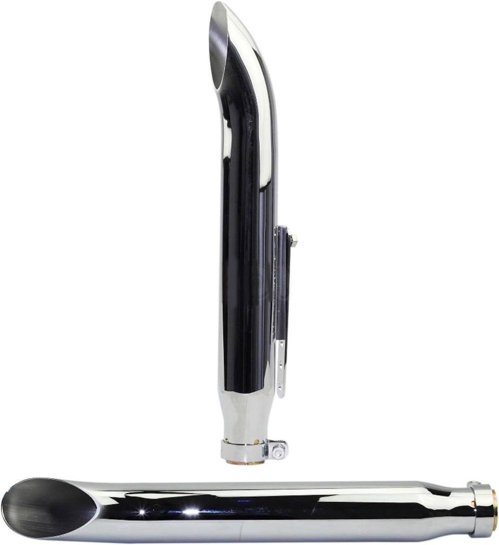 ZIAYI 1 Paire Tuyau De Silencieux D'échappement De Moto pour Harley pour Suzuki VL 125 800 1500 Intruder Bobber Chrome Conique Tourner Silencieux De Fer (Color : Chrome)