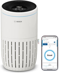 Bosch Air 4000i - Purificateur d'air intelligent - Couvre 62,5 m² - Filtre efficacement plus de 99% des polluants - Mode Auto/Sommeil (< 25 dB(A)) - CADR : 300 m³/h - Connectivité avec écran et app