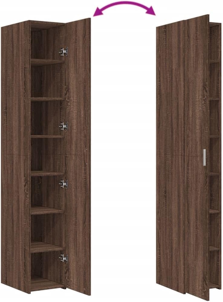 vidaXL Buffet Haut chêne Marron 30x42,5x185 cm Bois d'ingénierie, Buffet, Armoire de Rangement, Panneau latéral, Armoire, Armoire latérale