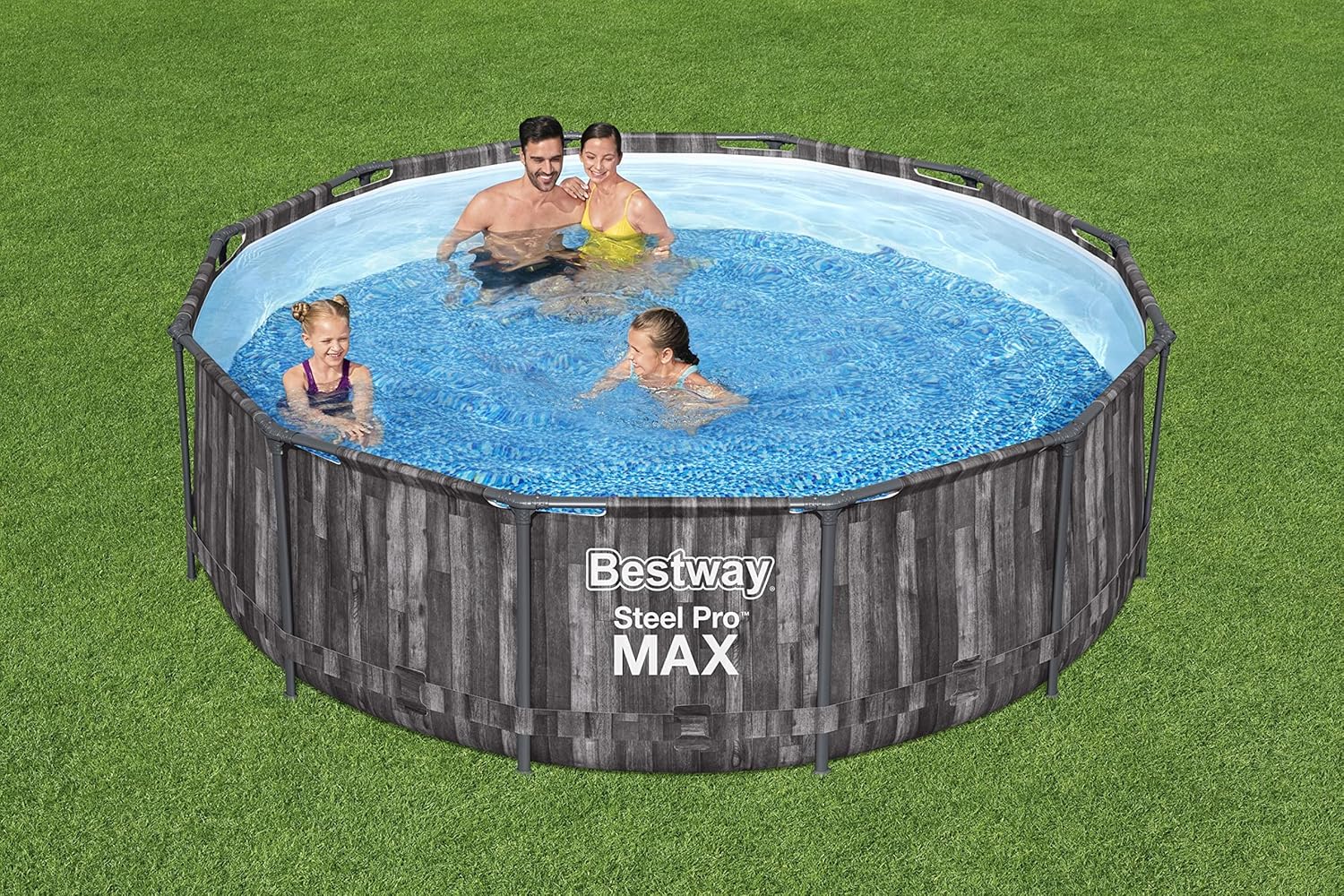 FORNOR 56141 Piscine + Filtre Bombe 366 x H 100 cm,Effet Bois