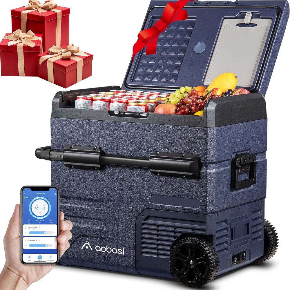 115L Glaciere Electrique Double Zone,Glaciere a Compression WiFi APP,12 V/24 V et 100-240 V Frigo Camping,-20 à 20 pour Voiture,Camion,Bateau,Camping,Car,Caravanes,Voyageant,Maison