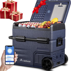 115L Glaciere Electrique Double Zone,Glaciere a Compression WiFi APP,12 V/24 V et 100-240 V Frigo Camping,-20 à 20 pour Voiture,Camion,Bateau,Camping,Car,Caravanes,Voyageant,Maison