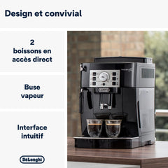 De'Longhi Magnifica S Machine a Café Grain ECAM22.110.B, Machine Expresso et Cappuccino, 1.8L, Noir [Exclusif Amazon]