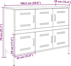 vidaXL Buffet, Armoire avec Pieds et Compartiments, Placard avec Porte, Meuble de Rangement Salon Intérieur, Noir 100,5x39x79 cm Acier
