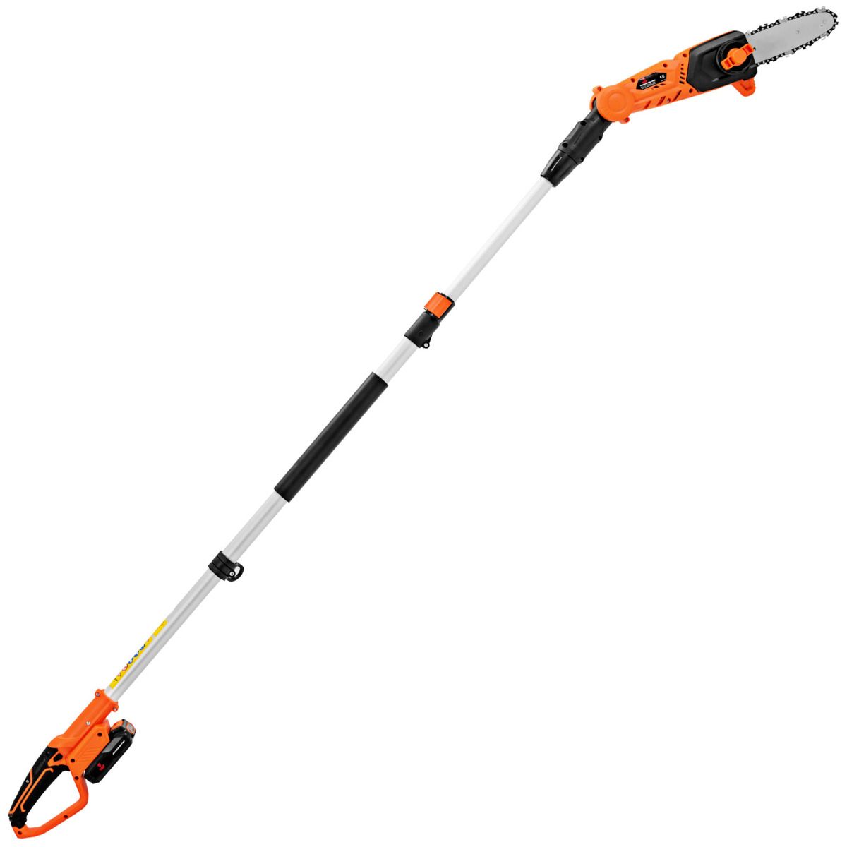 Élagueuse Télescopique sur Perche sans Fil 198 -274 cm Coupe Branche avec Batterie 20V et Chargeur Orange -