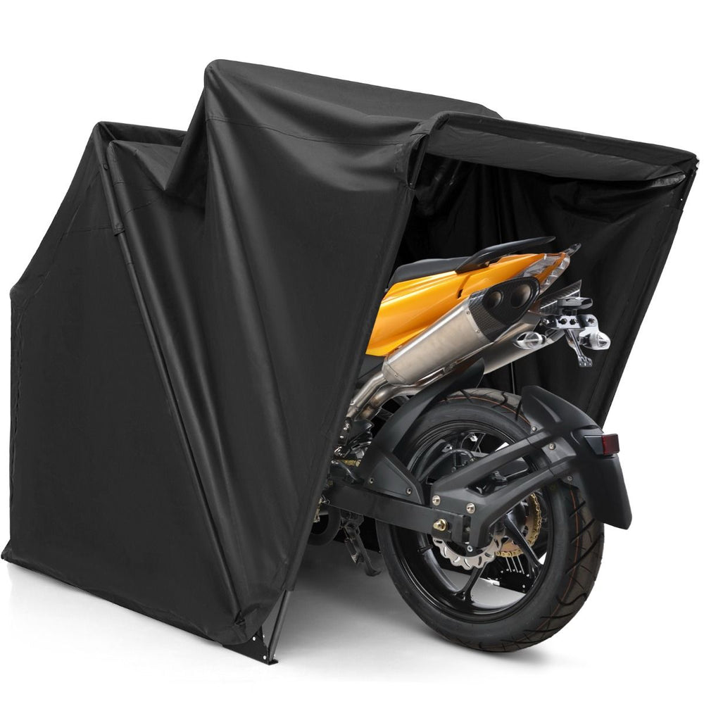 Abri de Moto Extrieur Tente Moto avec Housse en Tissu Oxford Fen锚tres en Maille Enroulables Housse Moto Exterieur tanche pour Moto Vlos Outils Noir -